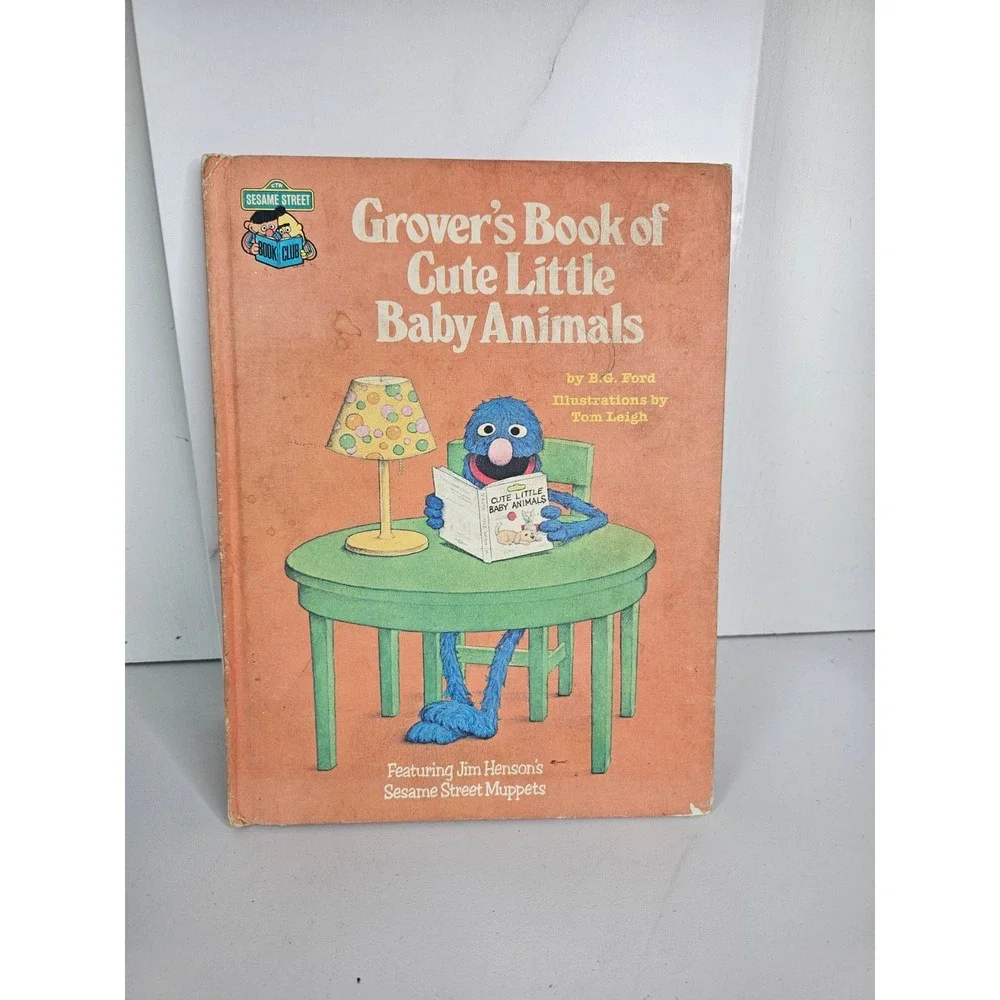 Vintage 1980 Sesame Street Grover's Book‎ of Cute Little Baby Animals Hardcover